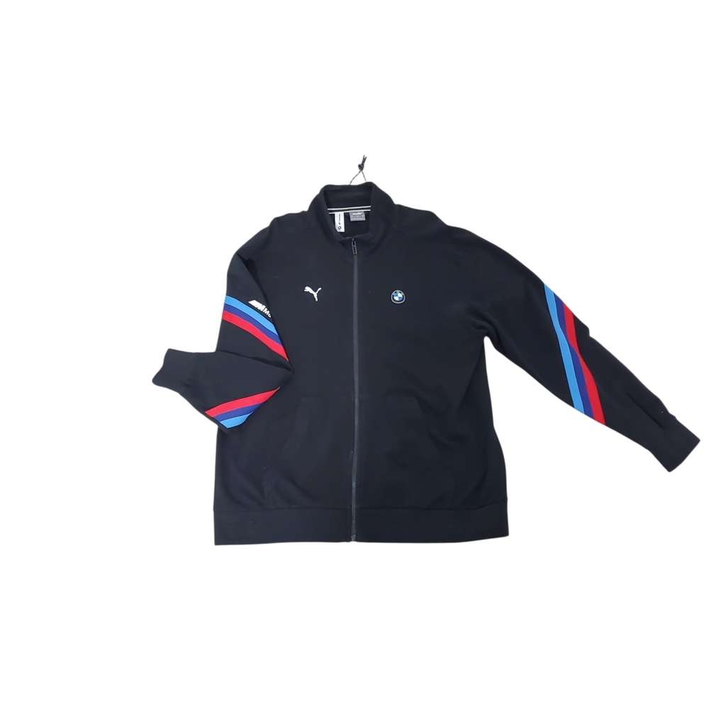 Puma Black Jacket with Red and Blue Stripes